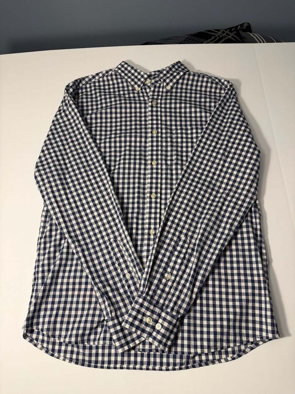 Sonoma Goods For Life Long Sleeve Button Down Shirt Size M Blue Gingham